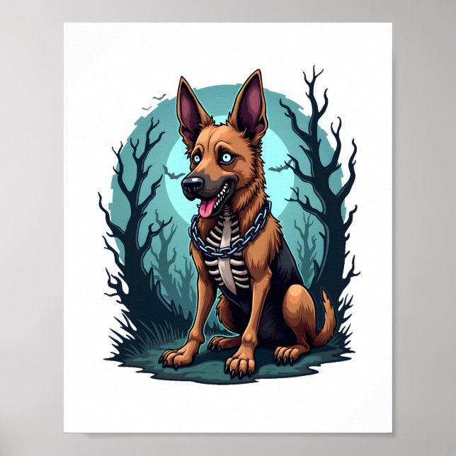 Skeleton Shepherd Hund Poster (Framsidan)