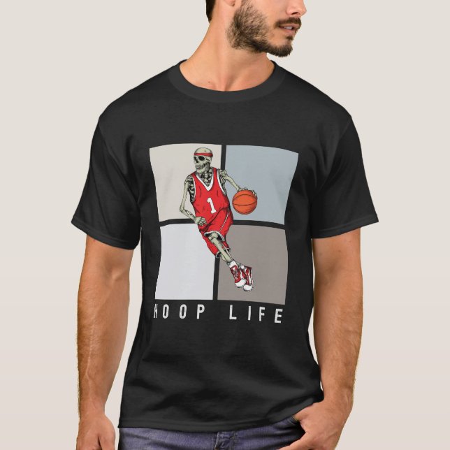 Skeleton Shirt | Halloween Basketball design T (Framsida)