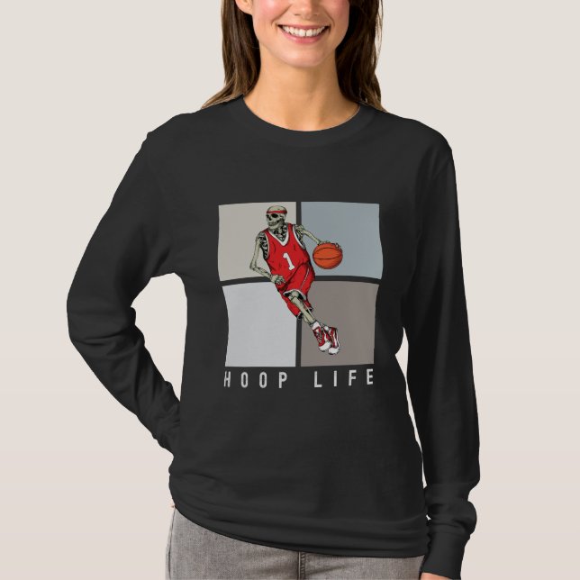 Skeleton Shirt | Halloween Basketball design T (Framsida)