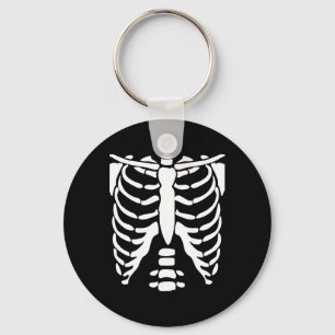 Skeleton Shirt Halloween Costume Rib Cage Anatomy Nyckelring