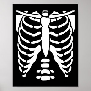 Skeleton Shirt Halloween Costume Rib Cage Anatomy Poster