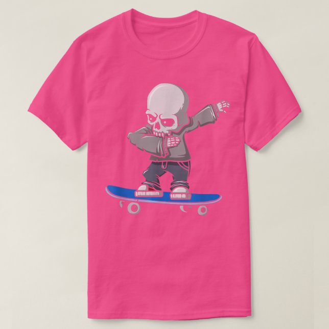 Skeleton Skateboard Dabbing Skate Skeleton  T Shirt (Design framsida)