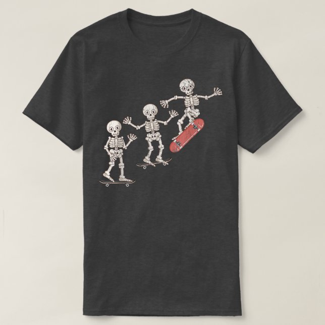 Skeleton Skateboard Funny Skateboarding Skateboard T Shirt (Design framsida)