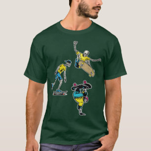 Skeleton Skateboard Halloween Costume Png  T Shirt
