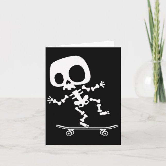 Skeleton Skateboard Halloween Costume Roligt Skate Kort (Framsida)