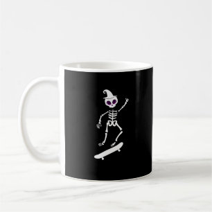 Skeleton Skateboard Lazy Halloween Costume Funny Kaffemugg