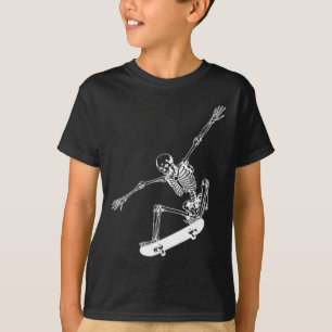 Skeleton Skateboard Skull Halloween Skateboarding T Shirt
