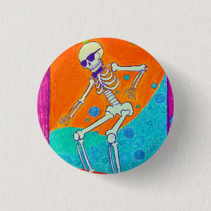Skeleton Skateboarding Knapp