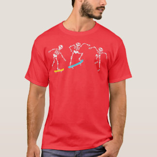 Skeleton Skateboarding Pumpkin Jackolantern Hallow T Shirt