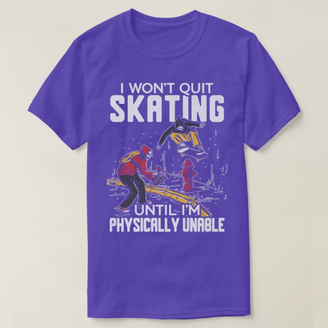 Skeleton Skater Spooky Tecknad  T Shirt (Design framsida)