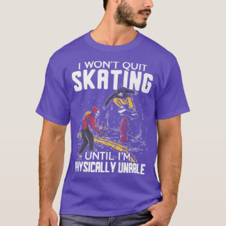 Skeleton Skater Spooky Tecknad  T Shirt
