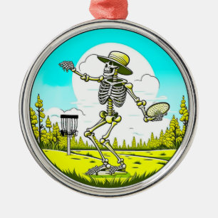 Skeleton-skivan Golfing ThGod jul Julgransprydnad Metall