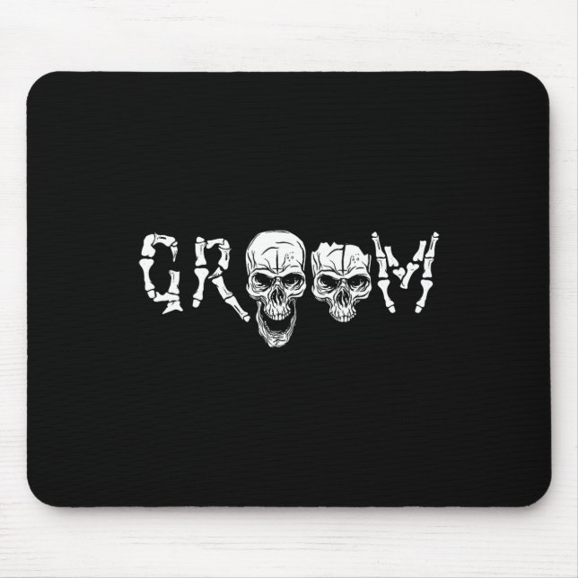 - Skeleton Skull Halloween Bröllop Bachelor Musmatta (Framsidan)
