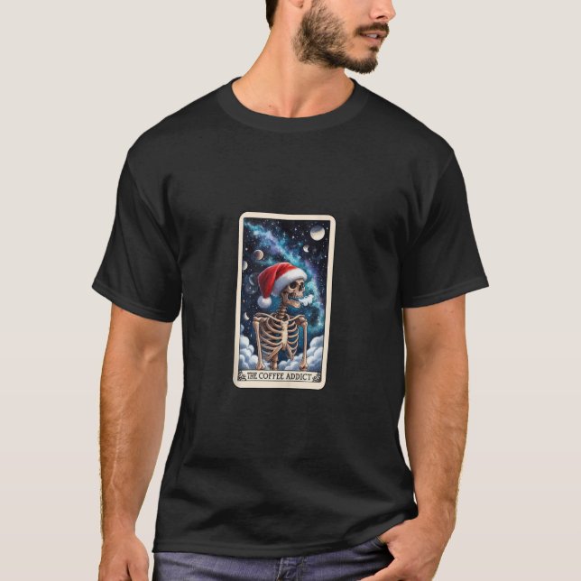 Skeleton Skull, lustigt, för kafferådgivare T Shirt (Framsida)