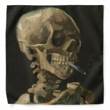 Skeleton Skull med bränd cigarett