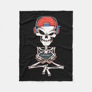 Skeleton Skull Video Gamer Halloween Outfit Manar Fleecefilt