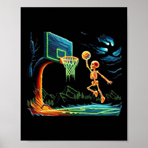 Skeleton Slam dunk Ring Sketll Halloween Manar Boy Poster