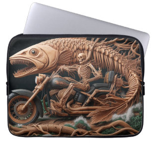 Skeleton slog ner sin helikoptercykel. laptop fodral