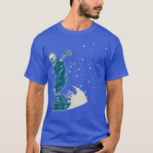 Skeleton Snö Boarding Sliding Sport Snowboarding T Shirt