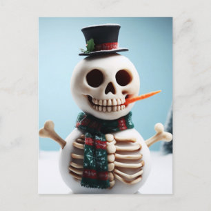 Skeleton Snö Man med morot och scarf Vykort