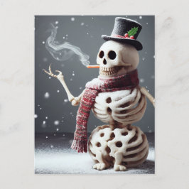 Skeleton Snö Man Vykort