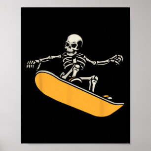 Skeleton Snowboarder Extreme Winter Snowboa Poster