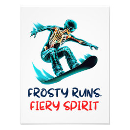 Skeleton Snowboarder Thrills i Rörelse Fototryck