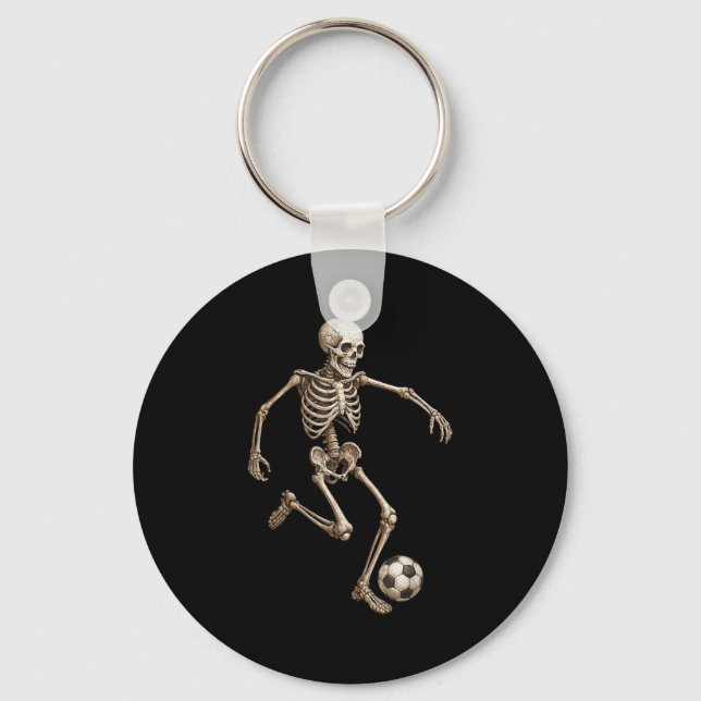 Skeleton Soccer Retro Halloween Costume Funny Men  Nyckelring (Framsida)