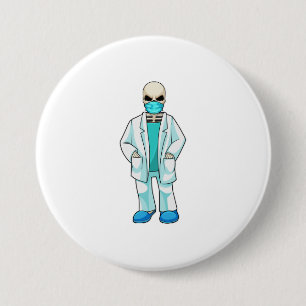 Skeleton som Doktor med Ansikte mask Knapp