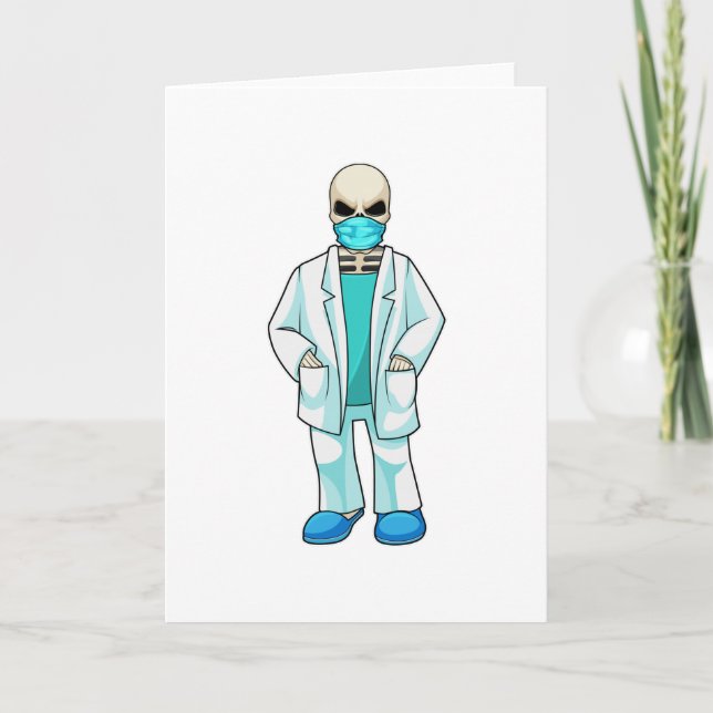 Skeleton som Doktor med Ansikte mask Kort (Framsida)