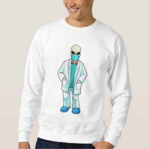 Skeleton som Doktor med Ansikte mask Lång Ärmad Tröja