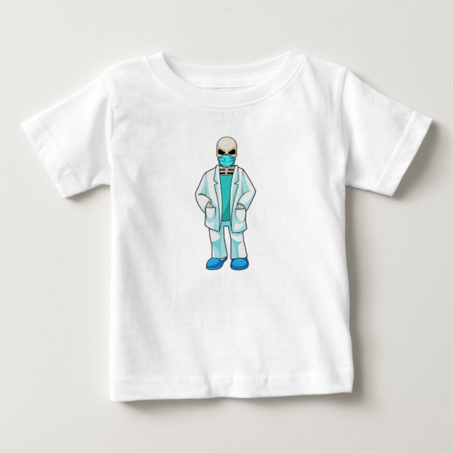 Skeleton som Doktor med Ansikte mask T Shirt (Framsida)