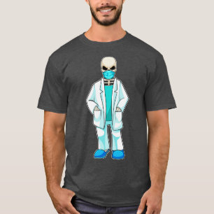 Skeleton som Doktor med Ansikte mask T Shirt