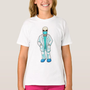 Skeleton som Doktor med Ansikte mask T Shirt