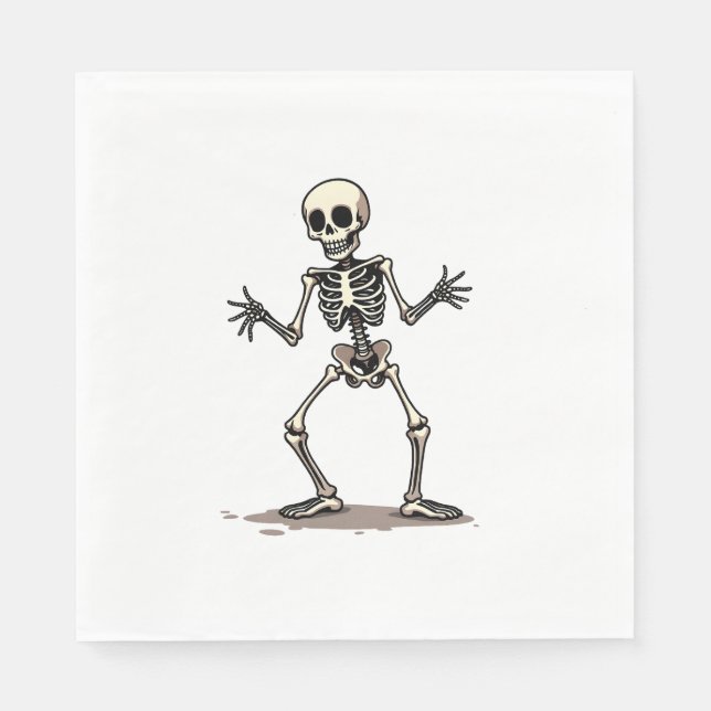 Skeleton som gör Dab - Funny Halloween Dance Shi Pappersservett (Framsidan)