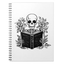 Skeleton som läser romantik bok