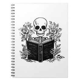 Skeleton som läser romantik bok anteckningsbok