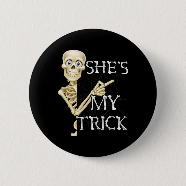 Skeleton som matchar par Halloween C Knapp (Framsida)