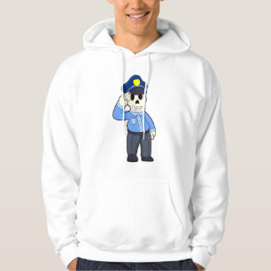 Skeleton som polis med polishatt hoodie