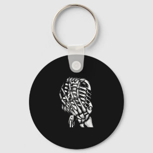 Skeleton som sjunger från Microphone Sten Lov Nyckelring
