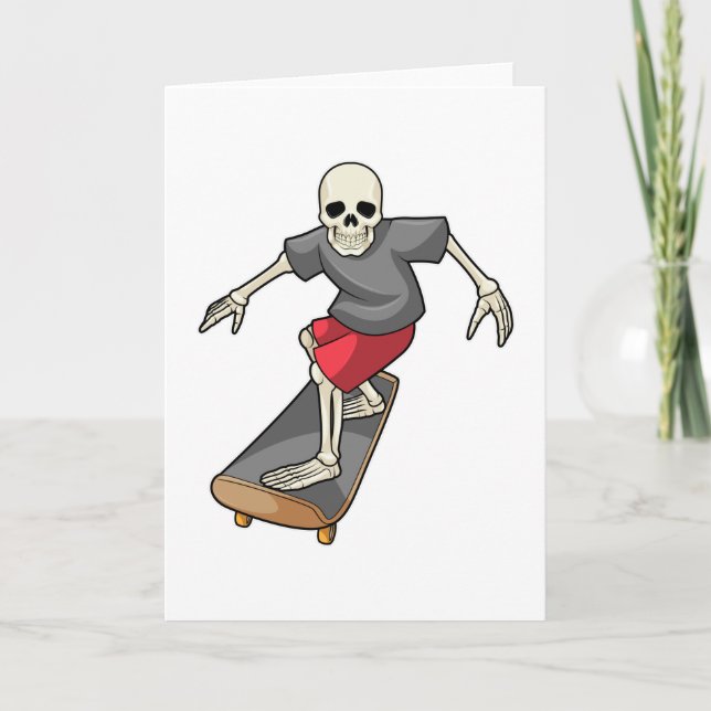 Skeleton som Skater med Skateboard Kort (Framsida)