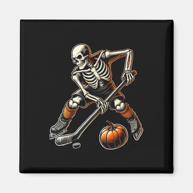 Skeleton som spelar ishockey  magnet (Framsidan)