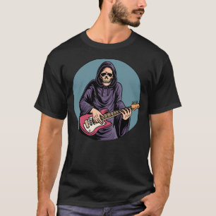 Skeleton som spelar upp Bass Guitar Bassistance Sk T Shirt