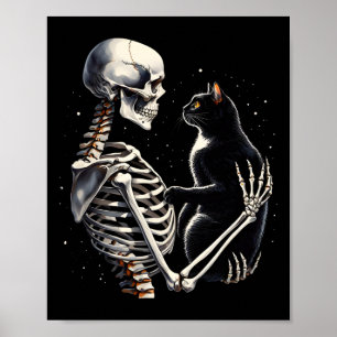Skeleton som spelas upp med en kattgrafik med skal poster