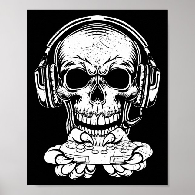 Skeleton-spel Spooky Clothing Video Game Fläkt Poster (Framsidan)