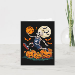 Skeleton spelar Bysketbyll Halloween Manar Boys By Kort