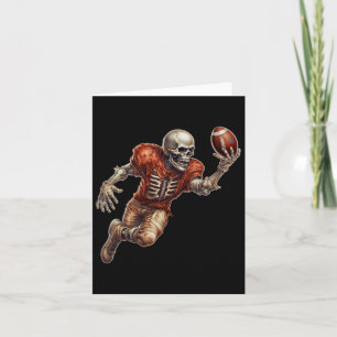 Skeleton Spelar Coola Touchdown Halloween Kort