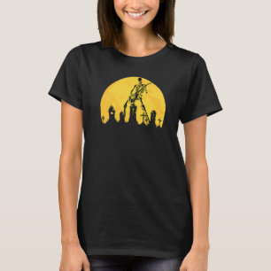Skeleton spelar elektriska gitarr i Spooky Moonlit T Shirt
