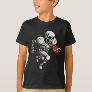 Skeleton spelar fotboll Halloween Skull Älskare 1 T Shirt
