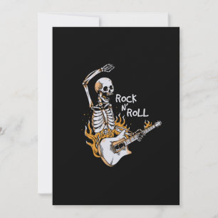 Skeleton spelar gitarr med eld tack kort